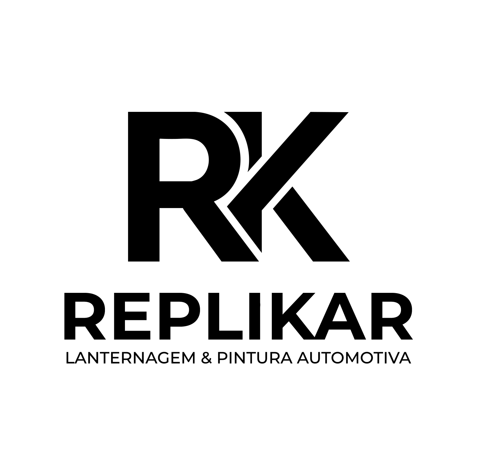 Logomarca Replikar preta — vertical