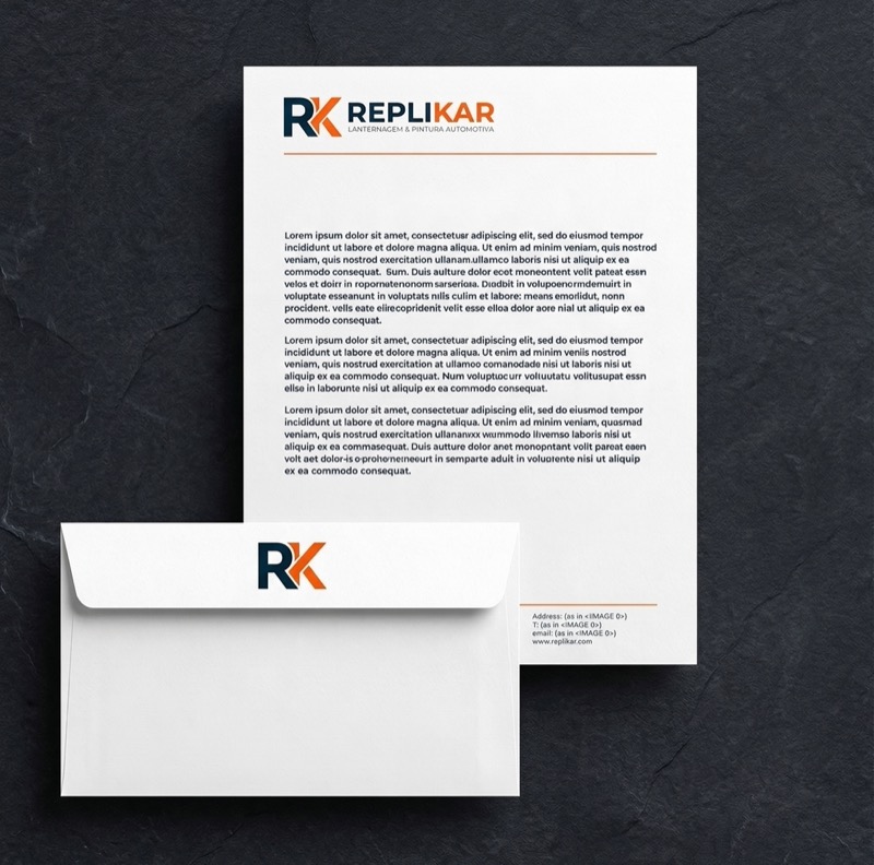 Papel timbrado e envelope