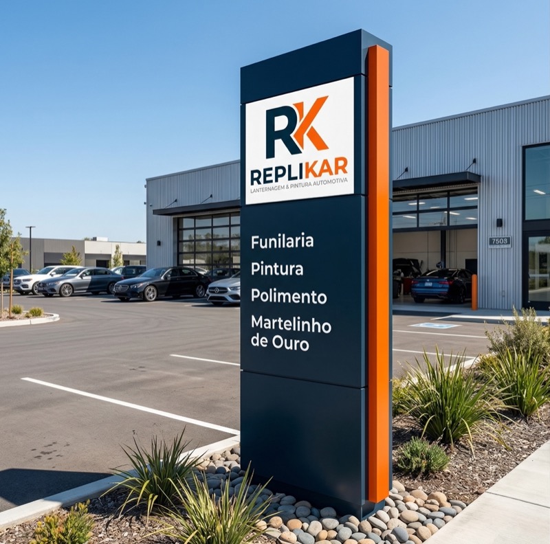 Placa de entrada e totem